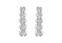 Diamond Journey Earrings : 14K White Gold - 1.00 CT Diamonds