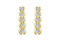 Diamond Journey Earrings : 14K Yellow Gold - 1.00 CT Diamonds