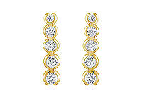 Diamond Journey Earrings : 14K Yellow Gold - 2.00 CT Diamonds