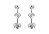 Diamond Heart Journey Earrings : 14K White Gold - 0.50 CT Diamonds
