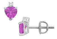 Diamond and Amethyst Stud Earrings : 14K White Gold - 2.04 CT TGW