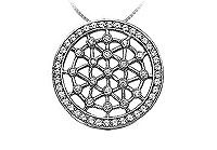 Diamond Circle Pendant : 14K White Gold - 0.75 CT Diamonds