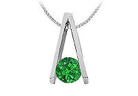 Emerald A Pendant : 14K White Gold - 0.75 CT TGW