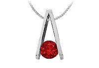Ruby A Pendant : 14K White Gold - 0.75 CT TGW