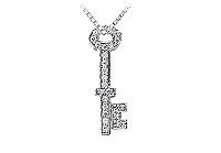 Diamond Key Pendant : 14K White Gold - 0.25 CT Diamonds