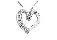 Diamond Heart Pendant : 14K White Gold - 0.50 CT Diamonds
