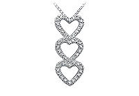 Diamond Heart Pendant : 14K White Gold - 0.40 CT Diamonds