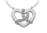 Diamond Heart Pendant : 14K White Gold - 0.50 CT Diamonds