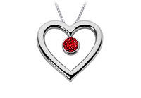 Ruby Heart Pendant : 14K White Gold - 0.50 CT TGW