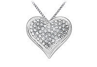 Diamond Heart Pendant : 14K White Gold - 1.25 CT Diamonds