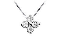 Diamond Flower Pendant : 14K White Gold - 0.33 CT Diamonds