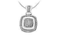 Diamond Rope Pendant : 14K White Gold - 0.33 CT Diamonds
