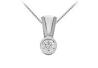 Diamond Pendant : 14K White Gold - 0.33 CT Diamonds
