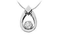 Diamond Pendant : 14K White Gold - 0.75 CT Diamonds