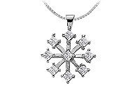 Diamond Flower Pendant : 14K White Gold - 1.00 CT Diamonds