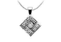 Diamond Pendant : 14K White Gold - 0.50 CT Diamonds