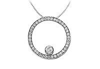 Diamond Circle Pendant : 14K White Gold - 0.75 CT Diamonds