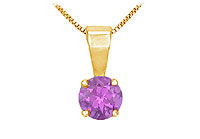 Amethyst Solitaire Pendant : 14K Yellow Gold - 1.00 CT TGW
