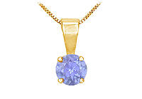 Tanzanite Solitaire Pendant : 14K Yellow Gold - 1.00 CT TGW