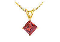 Ruby Solitaire Pendant : 14K Yellow Gold - 1.00 CT TGW