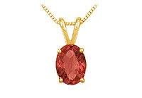 Ruby Solitaire Pendant : 14K Yellow Gold - 1.00 CT TGW