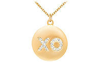 Diamond X-O Pendant : 14K Yellow Gold - 0.25 CT Diamonds