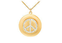 Diamond Peace Pendant : 14K Yellow Gold - 0.33 CT Diamonds