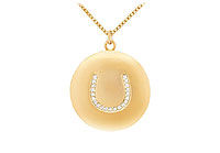 Diamond Horseshoe Pendant : 14K Yellow Gold - 0.15 CT Diamonds