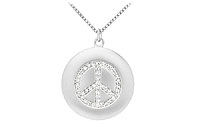Diamond Peace Pendant : 14K White Gold - 0.33 CT Diamonds