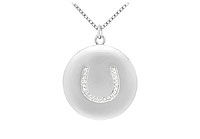 Diamond Horseshoe Pendant : 14K White Gold - 0.15 CT Diamonds