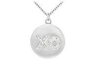 Diamond X-O Pendant : 14K White Gold - 0.25 CT Diamonds