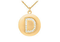 Diamond Initial D Disc Pendant : 14K Yellow Gold - 0.33 CT Diamonds