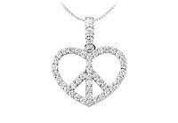 Diamond Heart Pendant : 14K White Gold - 0.66 CT Diamonds