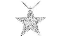 Diamond Star Pendant : 14K White Gold - 0.85 CT Diamonds