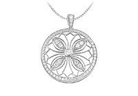 Diamond Circle Pendant : 14K White Gold - 0.75 CT Diamonds