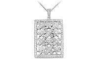Diamond Pendant : 14K White Gold - 1.50 CT Diamonds