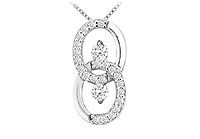 Diamond Circle Pendant : 14K White Gold - 0.25 CT Diamonds