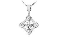 Diamond Circle Pendant : 14K White Gold - 0.50 CT Diamonds