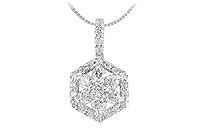 Diamond Pendant : 14K White Gold - 0.66 CT Diamonds
