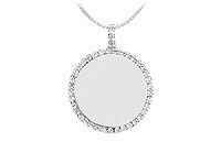 Diamond Disc Pendant : 14K White Gold - 0.25 CT Diamonds