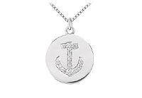 Diamond Disc Pendant : 14K White Gold - 0.15 CT Diamonds