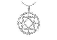 Diamond Floral Pendant : 14K White Gold - 0.66 CT Diamonds