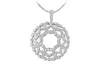 Diamond Floral Pendant : 14K White Gold - 0.66 CT Diamonds
