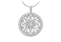 Diamond Circle Pendant : 14K White Gold - 0.75 CT Diamonds