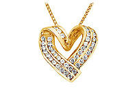 Diamond Heart Pendant : 14K Yellow Gold - 1.00 CT Diamonds