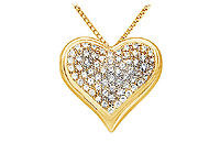 Diamond Heart Pendant : 14K Yellow Gold - 1.25 CT Diamonds