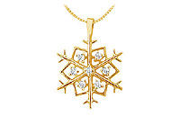 Diamond Flower Pendant : 14K Yellow Gold - 0.25 CT Diamonds