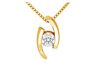Diamond Pendant : 14K Yellow Gold - 0.25 CT Diamonds