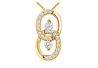 Diamond Circle Pendant : 14K Yellow Gold - 0.25 CT Diamonds