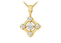 Diamond Circle Pendant : 14K Yellow Gold - 0.50 CT Diamonds